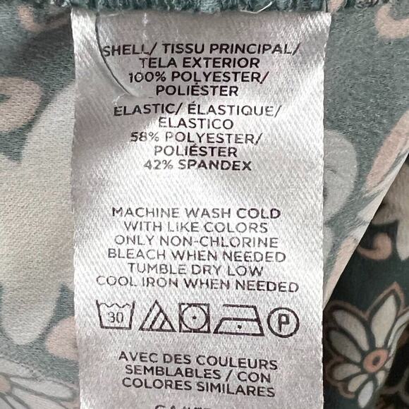 Ann Taylor Loft Outlet Green Pink White La Fleur Boho Knee Length Dress Size XSP - Picture 4 of 8